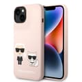Pikkukuva 1 / 7: Karl Lagerfeld iPhone 14 Kuori Liquid Silicone Karl & Choupette Vaaleanpunainen