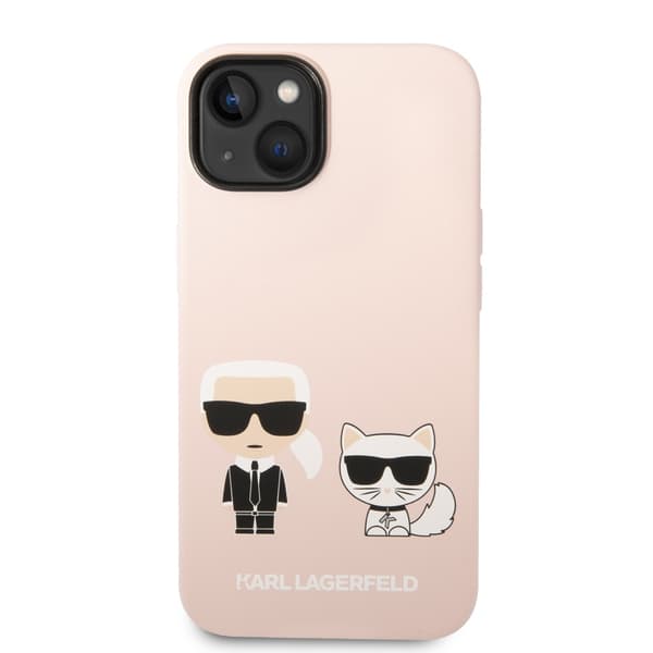 Karl Lagerfeld iPhone 14 Plus Cover Liquid Silicone Karl & Choupette Lyserød