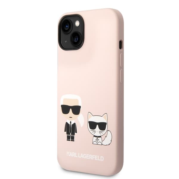 Karl Lagerfeld iPhone 14 Plus Cover Liquid Silicone Karl & Choupette Lyserød