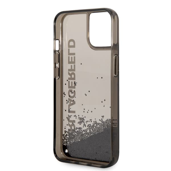Karl Lagerfeld iPhone 14 Skal Liquid Glitter Translucent Svart