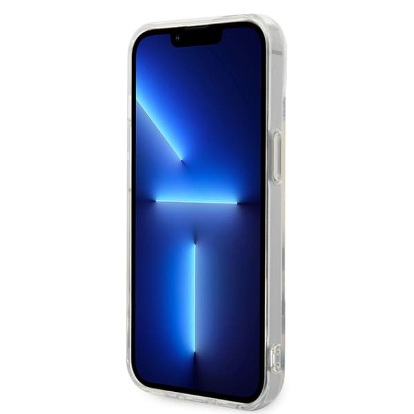 Karl Lagerfeld iPhone 14 Kuori Karl & Choupette Gradient Valkoinen