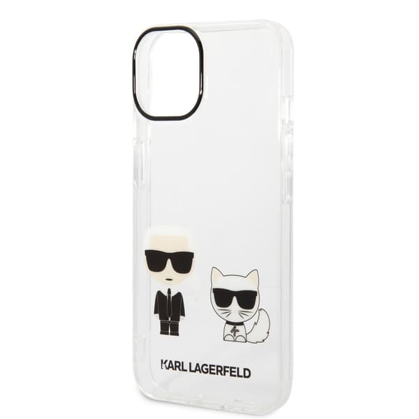 Karl Lagerfeld iPhone 14 Kuori Karl & Choupette Gradient Valkoinen