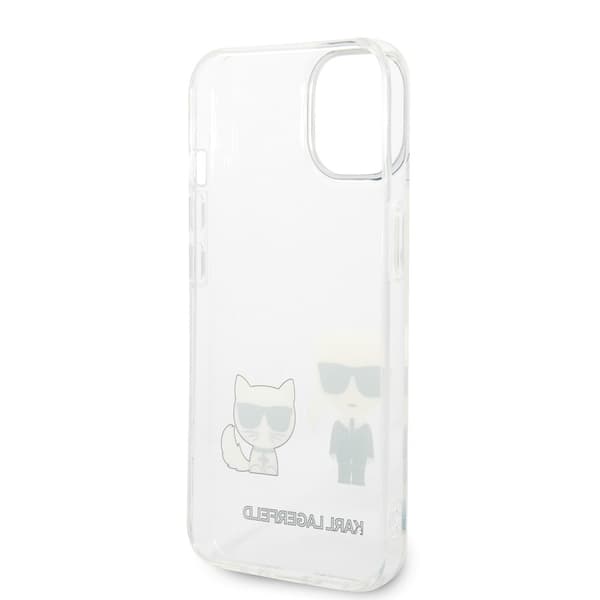 Karl Lagerfeld iPhone 14 Plus Kuori Karl & Choupette Gradient Valkoinen