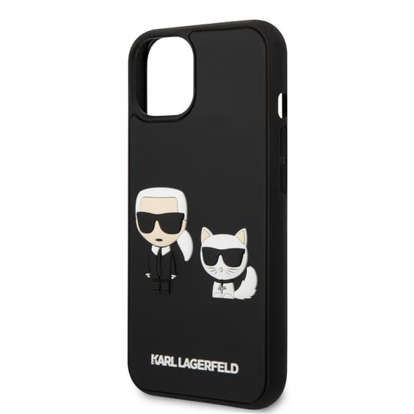 Karl Lagerfeld iPhone 14 Plus Cover 3D Rubber Karl & Choupette Sort