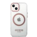 Miniatyrbillede 3 af 7: Guess iPhone 14 Cover Transparent MagSafe Lyserød Transparent