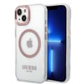 Miniatyrbillede 1 af 7: Guess iPhone 14 Cover Transparent MagSafe Lyserød Transparent