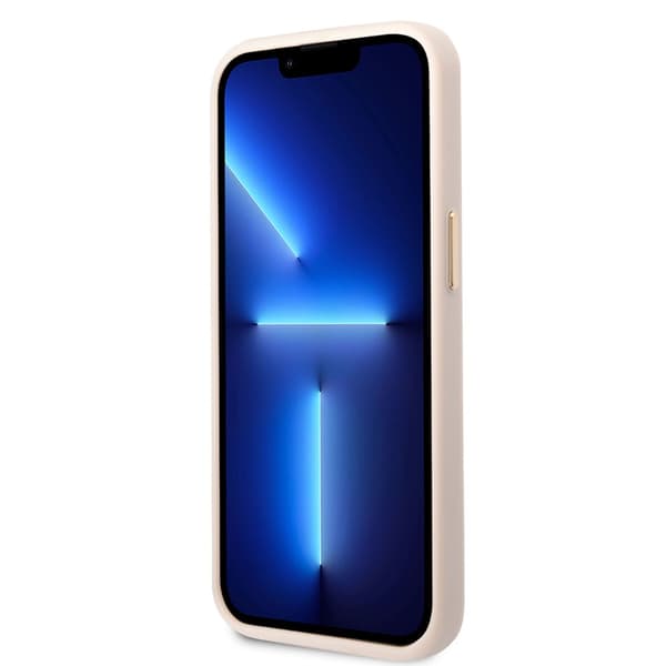Guess iPhone 14 Plus Kuori Metal Plate Logo MagSafe Vaaleanpunainen
