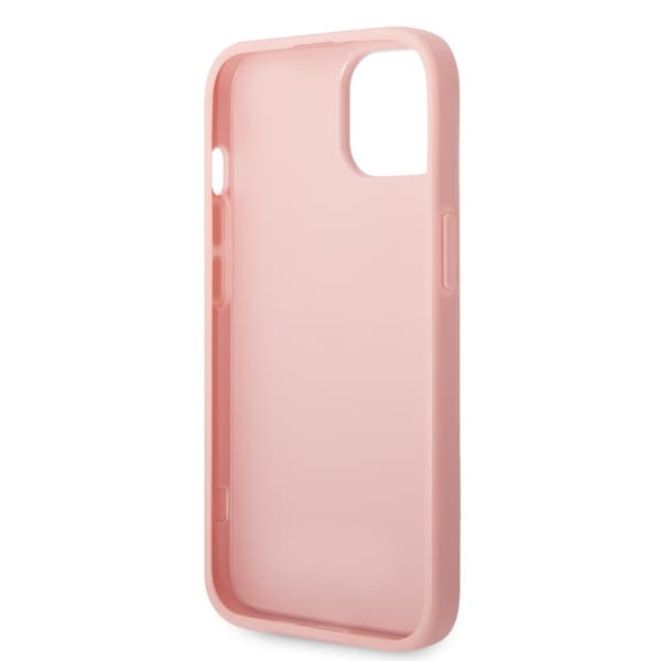 Guess iPhone 14 Plus Kuori Glitter Flakes Metal Logo Vaaleanpunainen
