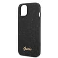 Miniatyrbillede 6 af 7: Guess iPhone 14 Plus Cover Glitter Flakes Metal Logo Sort