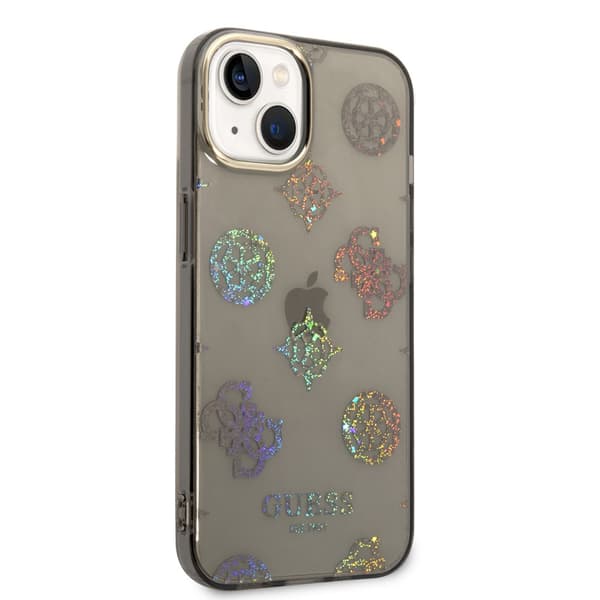 Guess iPhone 14 Skal Peony Glitter Svart