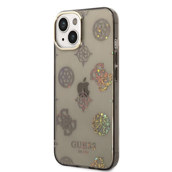 Guess iPhone 14 Skal Peony Glitter Svart