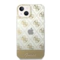 Miniatyrbild 3 av 7: Guess iPhone 14 Plus Skal Bottom Stripe Script Logo Guld