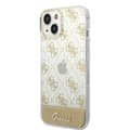 Miniatyrbild 2 av 7: Guess iPhone 14 Plus Skal Bottom Stripe Script Logo Guld