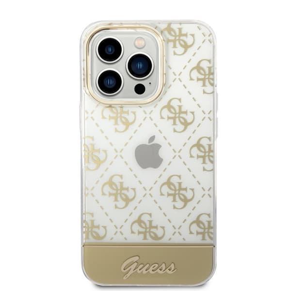 Guess iPhone 14 Pro Kuori Bottom Stripe Script Logo Kulta