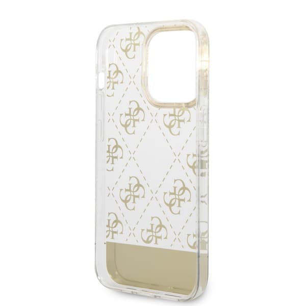 Guess iPhone 14 Pro Kuori Bottom Stripe Script Logo Kulta