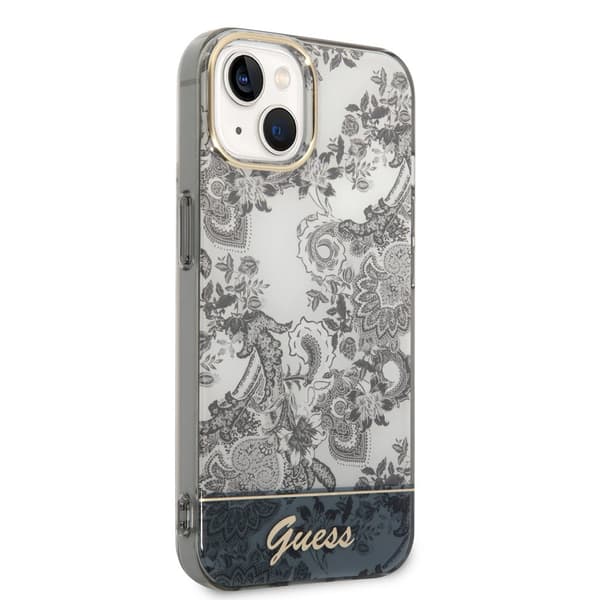Guess iPhone 14 Plus Skal Toile de Jouy Grå