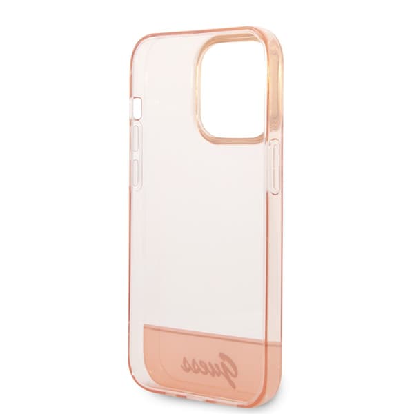 Guess iPhone 14 Pro Cover Translucent Lyserød