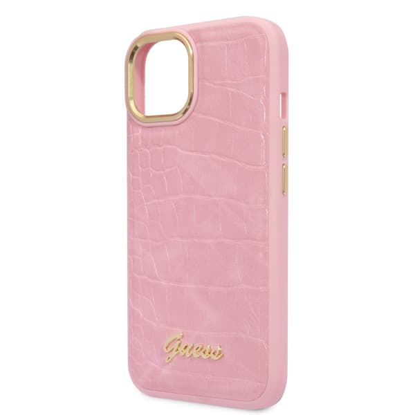 Guess iPhone 14 Plus Kuori Croco Vaaleanpunainen