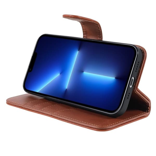 Nordic Covers iPhone 14 Pro Etui Essential Leather Maple Brown