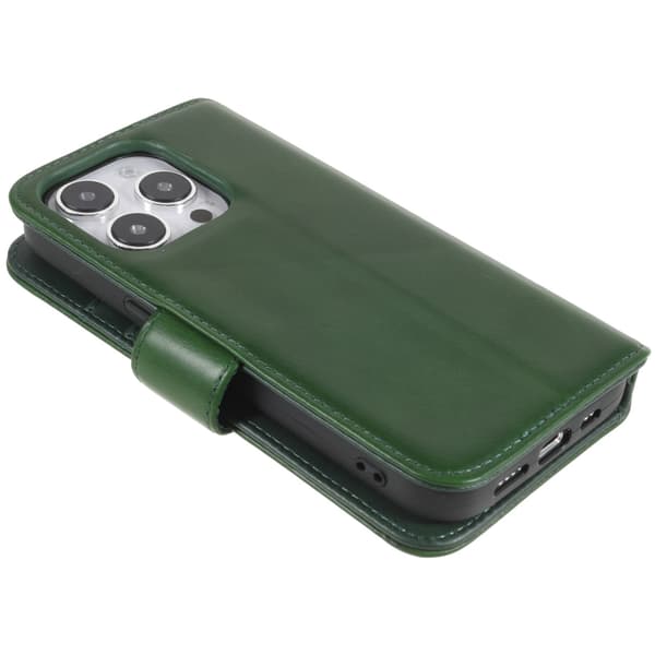 Nordic Covers iPhone 14 Pro Etui Essential Leather Juniper Green