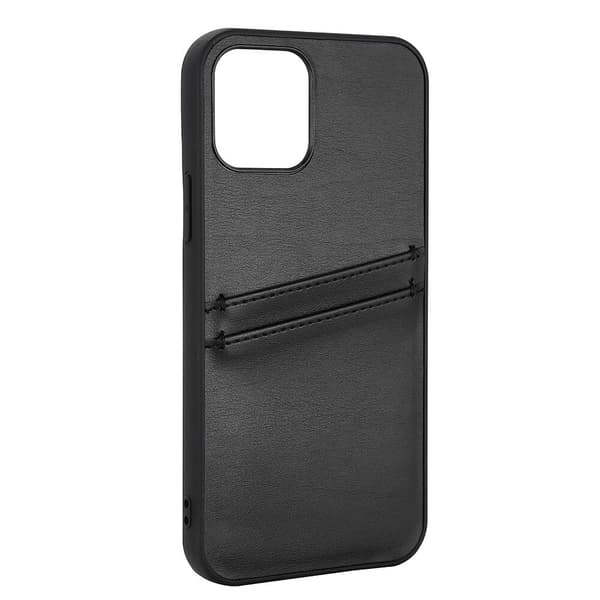 Mobilcover PU 2 kort Sort - iPhone 12/12 Pro