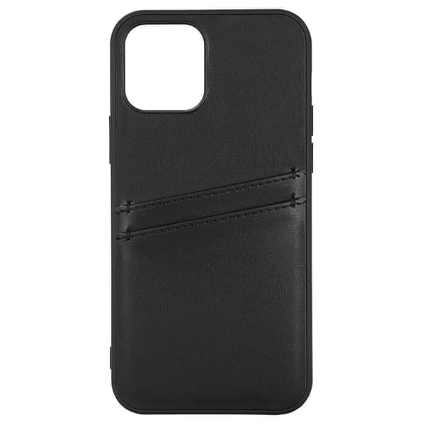Mobilcover PU 2 kort Sort - iPhone 12/12 Pro