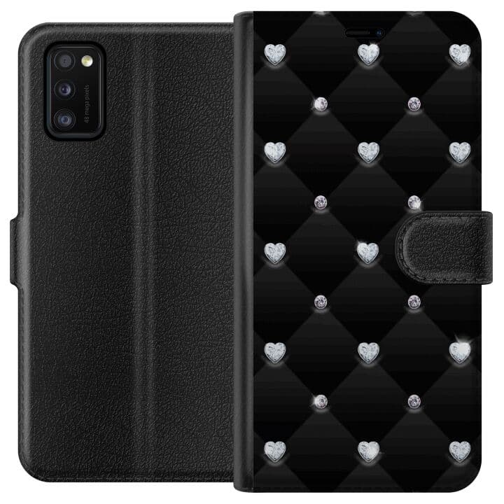 Samsung Galaxy A41 Plånboksfodral Diamant hjärta
