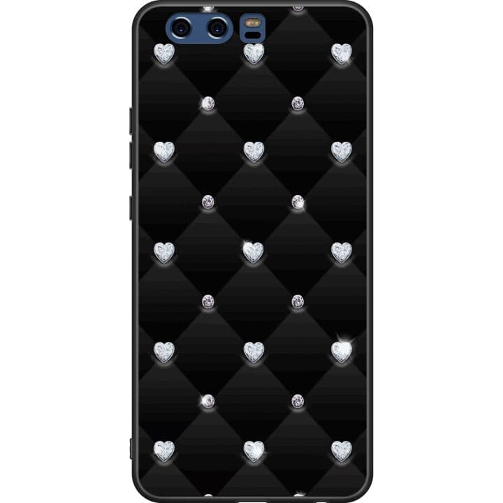 Huawei P10 Svart Skal Diamant hjärta