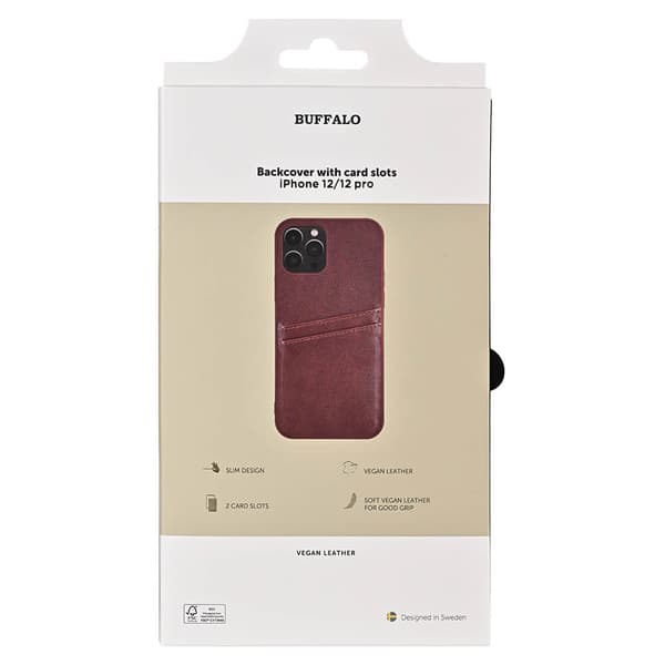 Mobilcover PU 2 kort Brun - iPhone 12/12 Pro