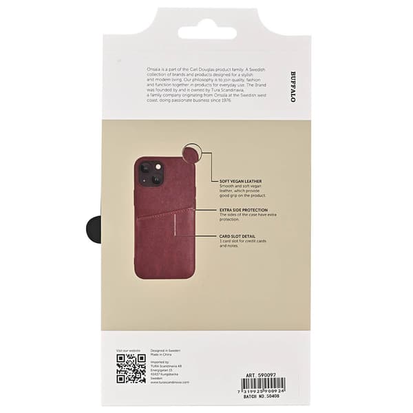 BUFFALO Backcover PU 1 card iPhone 13 Mini Brown