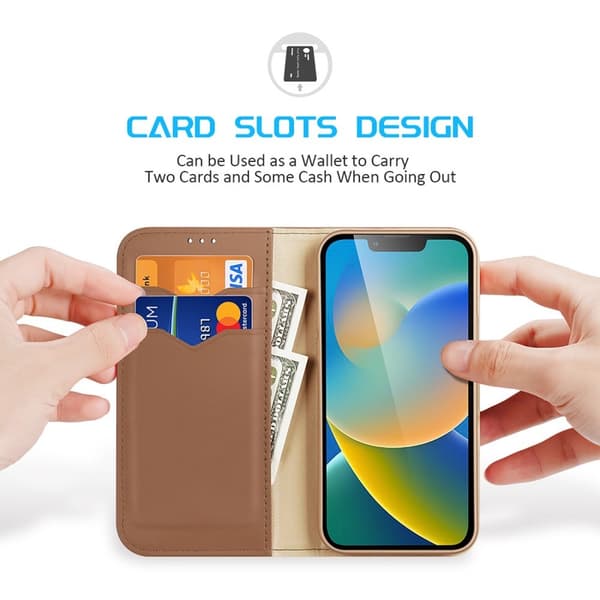 DUX DUCIS iPhone 14 Plus Kotelo Hivo Series Ruskea