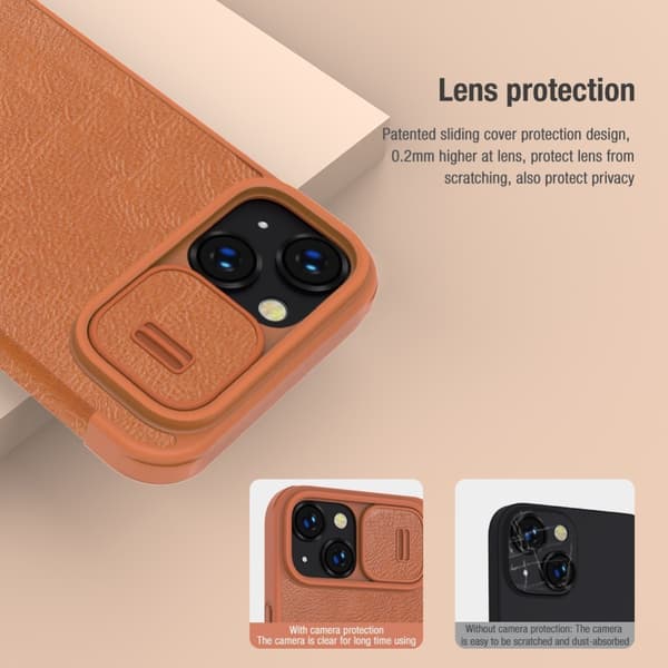 Nillkin iPhone 14 Plus Fodral Qin Pro Series Brun