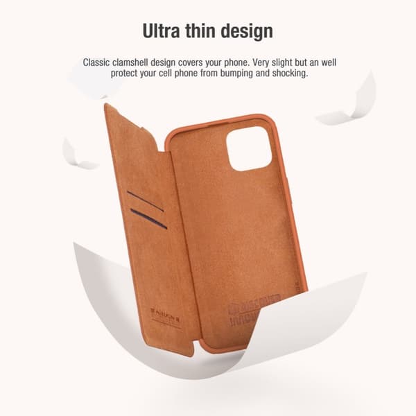 Nillkin iPhone 14 Plus Fodral Qin Pro Series Brun