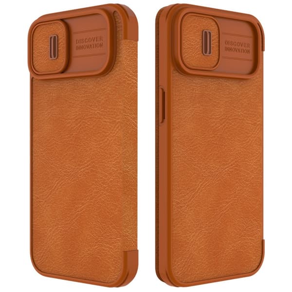 Nillkin iPhone 14 Plus Etui Qin Pro Series Brun