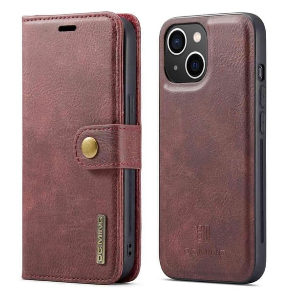 DG MING iPhone 14 Plus 2-i-1 Magnet Pungetui - Rød