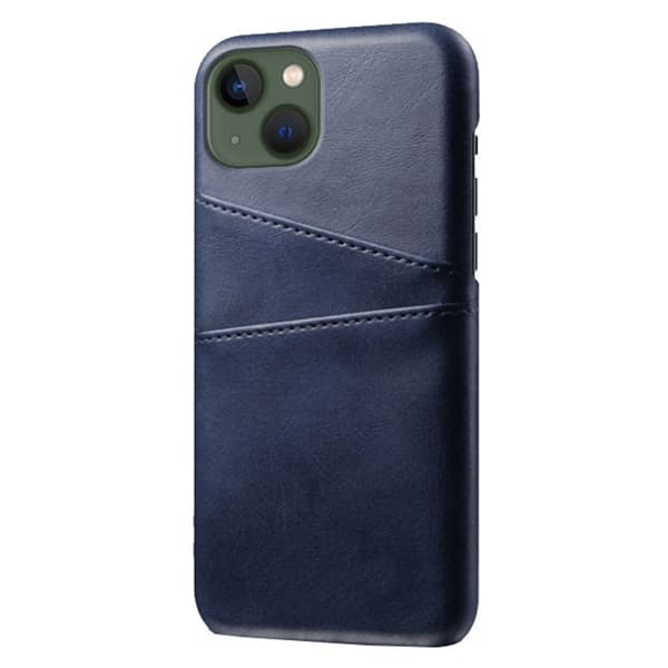 SKALO iPhone 14 PU-læder Kortholder Cover - Blå