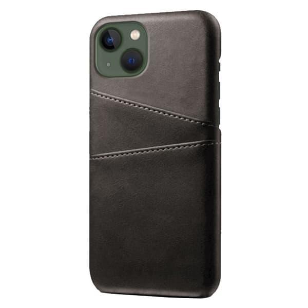 SKALO iPhone 14 PU-nahkainen Korttikotelo - Musta