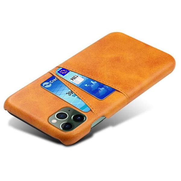 SKALO iPhone 14 Plus PU-læder Kortholder Cover - Lys brun