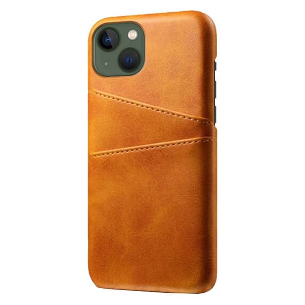 SKALO iPhone 14 Plus PU-læder Kortholder Cover - Lys brun