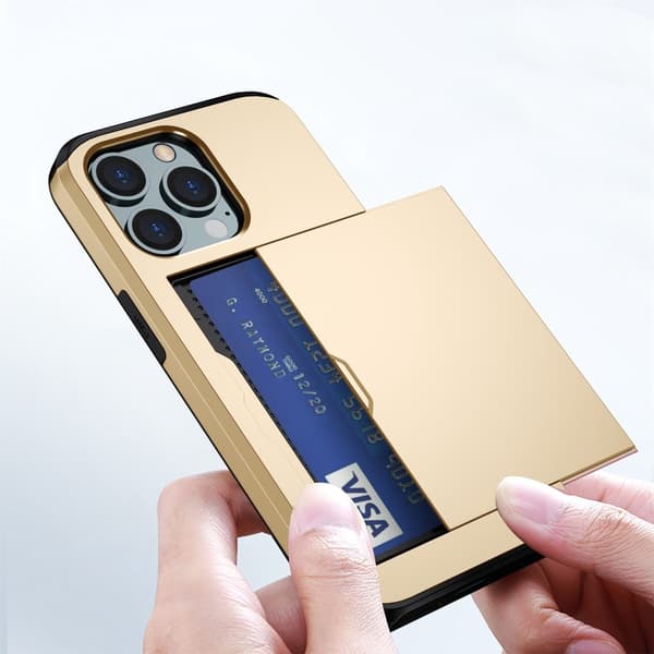 SKALO iPhone 14 Pro Max Armor Cover kortholder - Guld