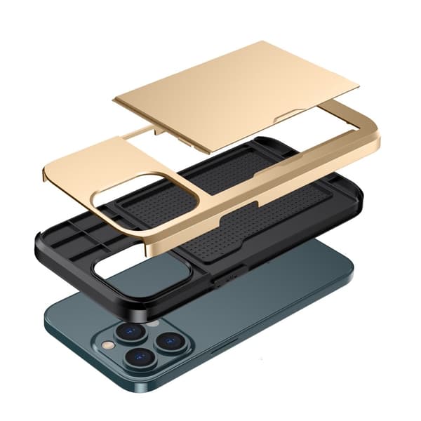SKALO iPhone 14 Pro Max Armor Cover kortholder - Guld