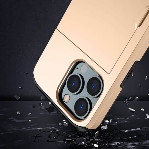 SKALO iPhone 14 Pro Max Armor Cover kortholder - Guld