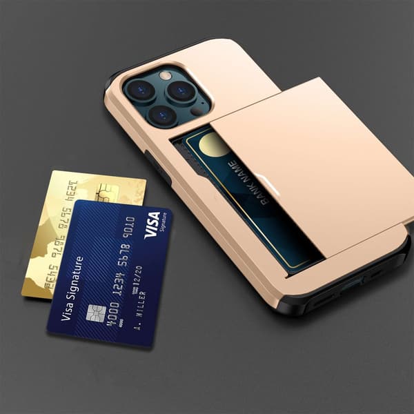 SKALO iPhone 14 Pro Max Armor Cover kortholder - Guld