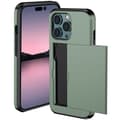 Pikkukuva 11 / 11: SKALO iPhone 14 Pro Max Armor Suojakuori korttikotelo - Vihreä