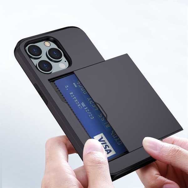 SKALO iPhone 14 Pro Armor Cover kortholder - Sort