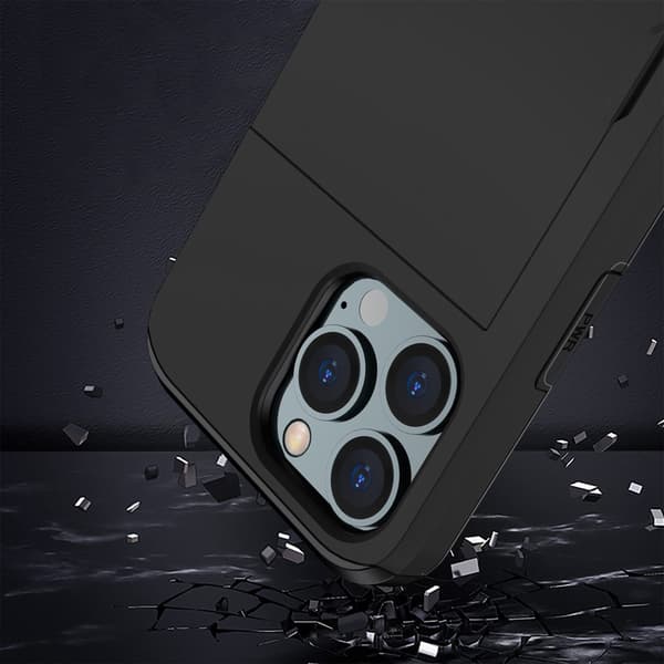 SKALO iPhone 14 Pro Armor Cover kortholder - Sort