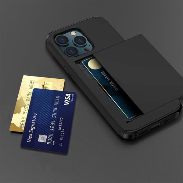 SKALO iPhone 14 Pro Armor Cover kortholder - Sort