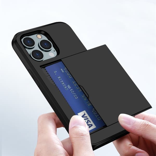 SKALO iPhone 14 Pro Armor Cover kortholder - Sort