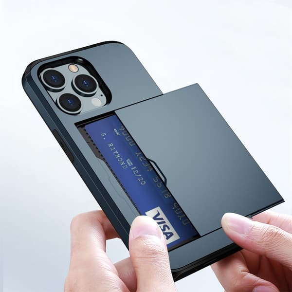 SKALO iPhone 14 Pro Armor Cover kortholder - Blå