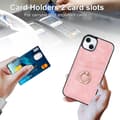 Pikkukuva 6 / 11: SKALO iPhone 14 Plus PU-nahkainen kortinhaltijan rengas - Pinkki